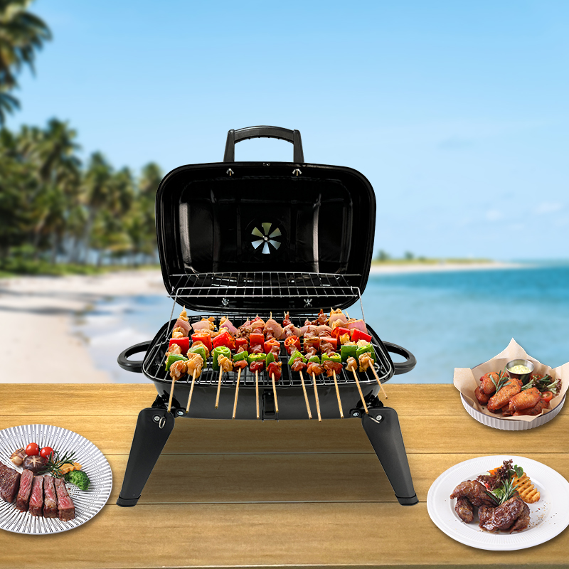 Eureka CG01C Portable Charcoal BBQ Grill: Foldable Tabletop Grill with Handle - 44x32cm Large Cooking Area - Wholesale Supplier for Camping & Outdoor