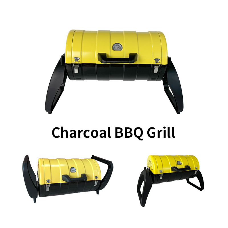 Eureka DJ003G-G 26 inch portable propane gas grill, foldable camping BBQ stove with built-in thermometer, multi-color outdoor tabletop grill for road trip beach picnic