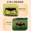 EY015 2-in-1 Portable Fire Pit Bowl & Charcoal Grill - Foldable Camping BBQ Grill