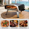 Eureka S12PZ foldable stainless steel propane gas pizza oven, small outdoor home bbq pizza oven for backyard camping | Forno pizza gas