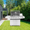 Premium #430 Stainless Steel Gas Grill with Side Burner - 630 sq. in. Cooking Area BBQ with LED Knobs