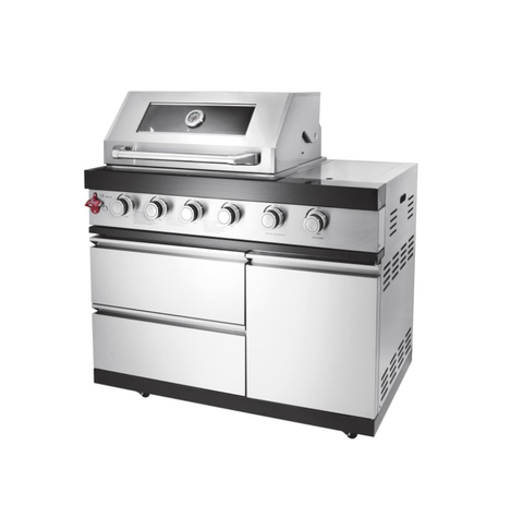 BW411-G 4+1+1 Burner Gas BBQ Grill - 78000 BTU Stainless Steel Grill with Rotisserie