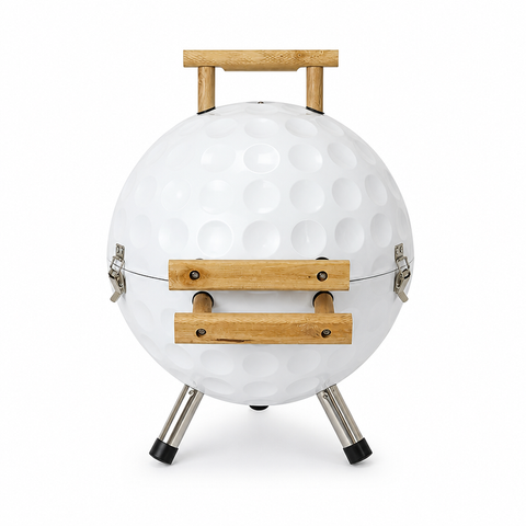 GF14C Golf Ball Shaped Portable Charcoal BBQ Grill - Foldable Camping Grill with Smoker