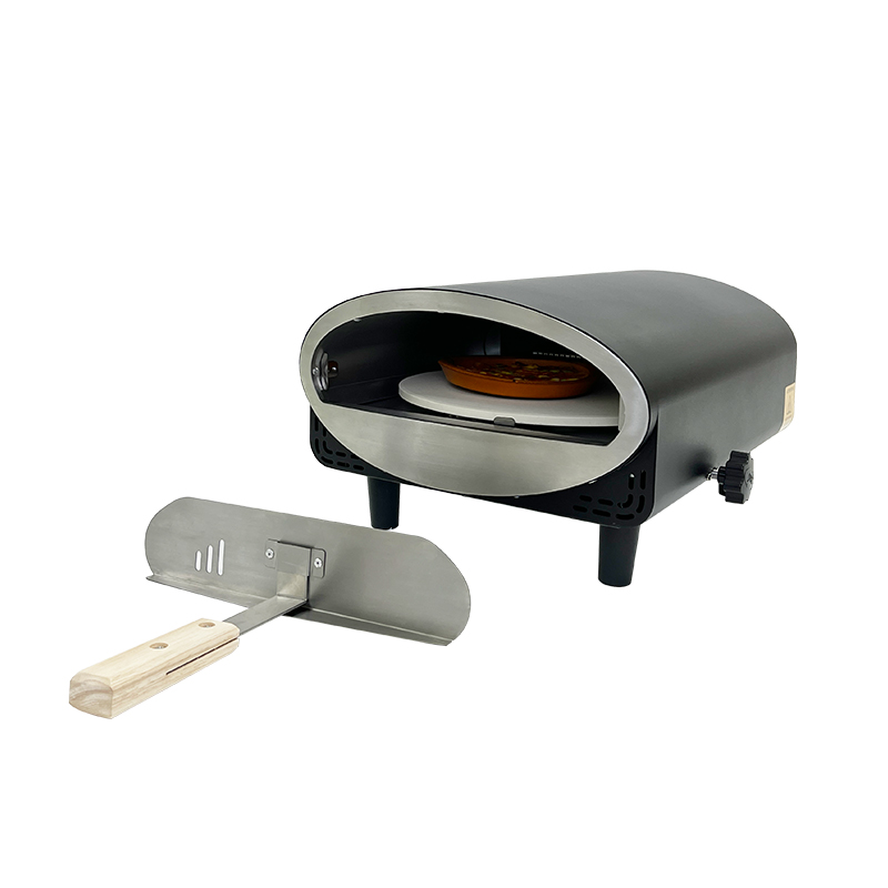 Eureka YT12G-R 12 inch portable propane gas pizza oven, compact tabletop outdoor pizza maker with pizza peel for backyard camping