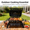 Foldable Propane Gas Grill for Camping & Backyard - 44x27cm Large Cooking Area Portable BBQ with Carrying Handle - Easy to Fold & Clean