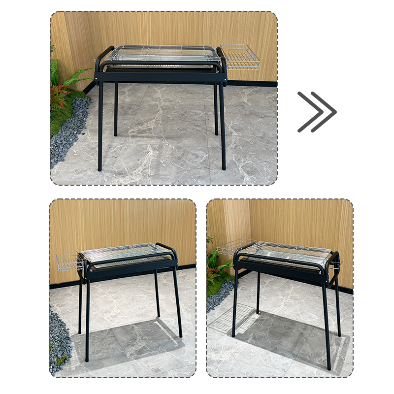 Eureka EY006 Large Metal Charcoal BBQ Grill: Pull-Out Charcoal Tray & Side Storage Basket - Wholesale Outdoor Garden Grill Supplier