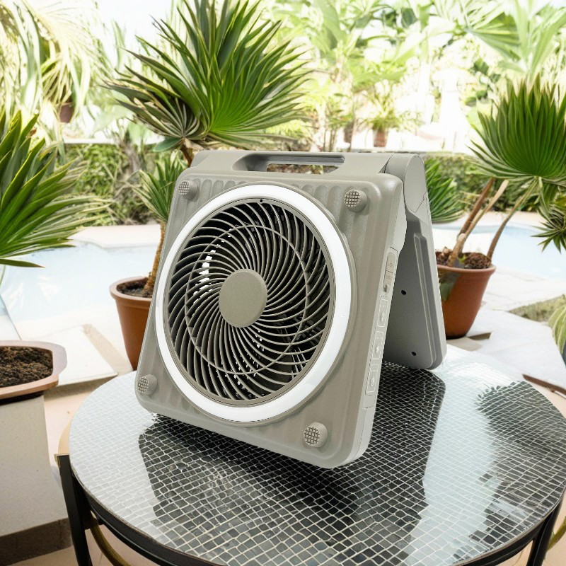 Eureka SF08E 10,000mAh Portable Rechargeable Fan - Telescopic Foldable Pedestal Fan with LED Light - 5-Speed Wireless Standing Fan for Camping, Home & Office