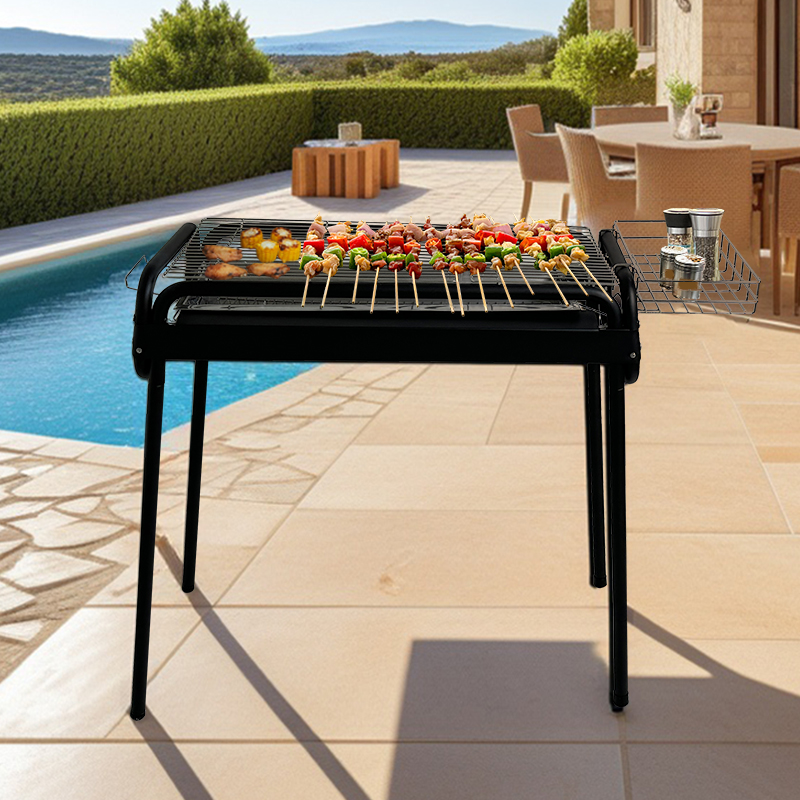 Eureka EY006 Large Metal Charcoal BBQ Grill: Pull-Out Charcoal Tray & Side Storage Basket - Wholesale Outdoor Garden Grill Supplier