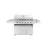 Premium Stainless Steel Gas Grill with LED Knobs - 6 Burner Propane BBQ with Lid & Side Burner - Large 970x500mm Cooking Area for Backyard