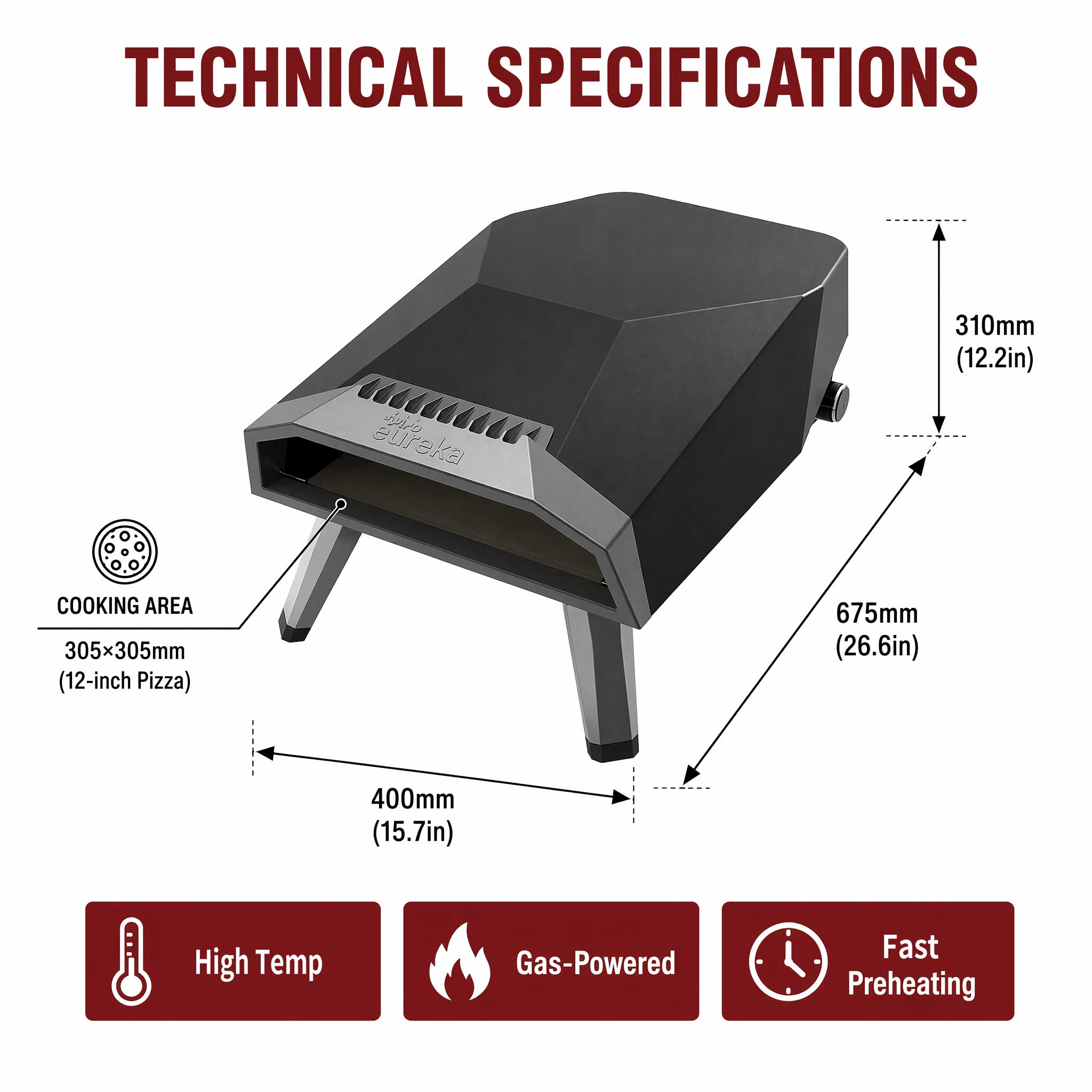 S12PZ-A1 Gas - Powered Diy Outdoor Pizza Oven Large Outdoor Outside Pizza Oven