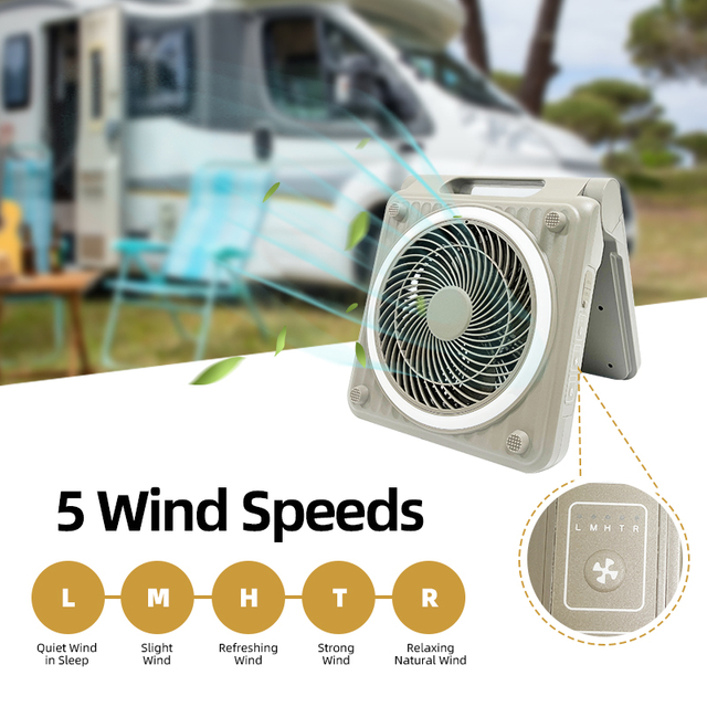 SF08E Portable Battery Operated Desk Camping Rechargeable Stand Foldable Electric USB Fan