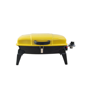 Compact Suitcase-Style Portable BBQ Grill - 44.5x28cm Large Cooking Area with Foldable Legs - Vibrant Red/Yellow/Green Gas Stove for Picnic