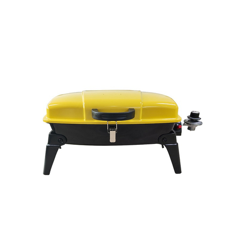 Compact Suitcase-Style Portable BBQ Grill - 44.5x28cm Large Cooking Area with Foldable Legs - Vibrant Red/Yellow/Green Gas Stove for Picnic