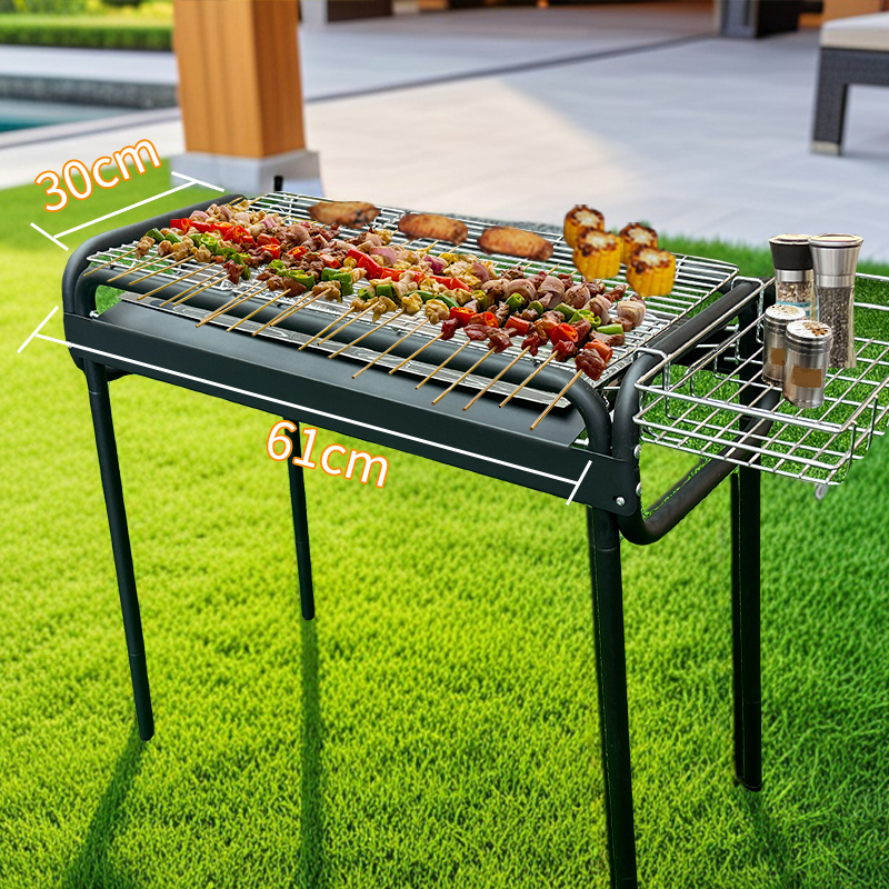 Eureka EY006 Large Metal Charcoal BBQ Grill: Pull-Out Charcoal Tray & Side Storage Basket - Wholesale Outdoor Garden Grill Supplier