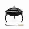 EY015 2-in-1 Portable Fire Pit Bowl & Charcoal Grill - Foldable Camping BBQ Grill
