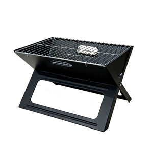 Ultra-Portable X-Style Foldable Charcoal Grill - 46x30cm Large Cooking Surface Lightweight Picnic Barbecue with Carrying Handle - Fits in Any Car Trunk