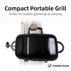 Foldable Propane Gas Grill for Camping & Backyard - 44x27cm Large Cooking Area Portable BBQ with Carrying Handle - Easy to Fold & Clean