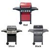 Eureka B-ERT301R 4-Burner Propane Gas Grill Station - 3 Main Burners + Lidded Side Burner - 324 Sq. In. Total Cooking Area with Warming Rack & Storage Cabinet