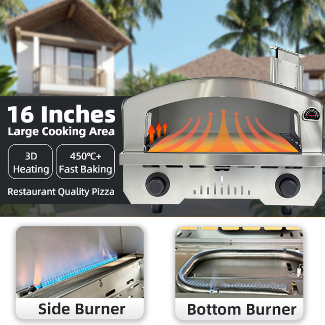 LS16 Outdoor Portable Inch 16 Home Pizza Ovens Gas