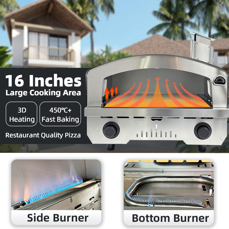 LS16 Outdoor Portable Inch 16 Home Pizza Ovens Gas